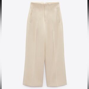 Zara Cream High-Waist Trouser